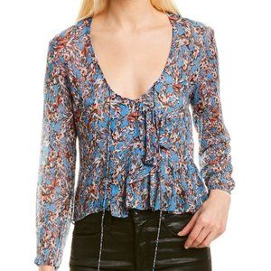 Iro Blue Print Blouse